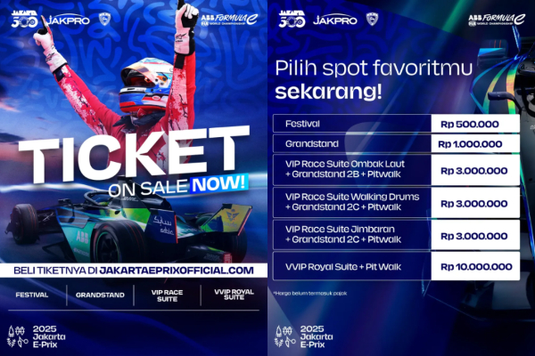 Cara Beli Tiket Mobil Listrik Formula E Jakarta 2025, Ini Daftar Harga Beserta Fasilitas Lengkapnya