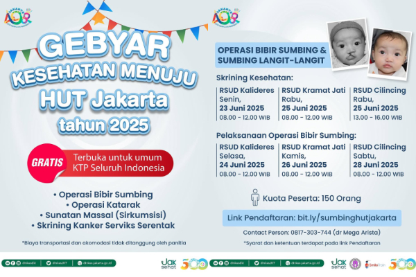 Gratis! Gebyar Kesehatan HUT Jakarta 2025 Khusus 500 Warga, Mulai 23 Juni-7 Juli, Cek Daftar Lengkapnya