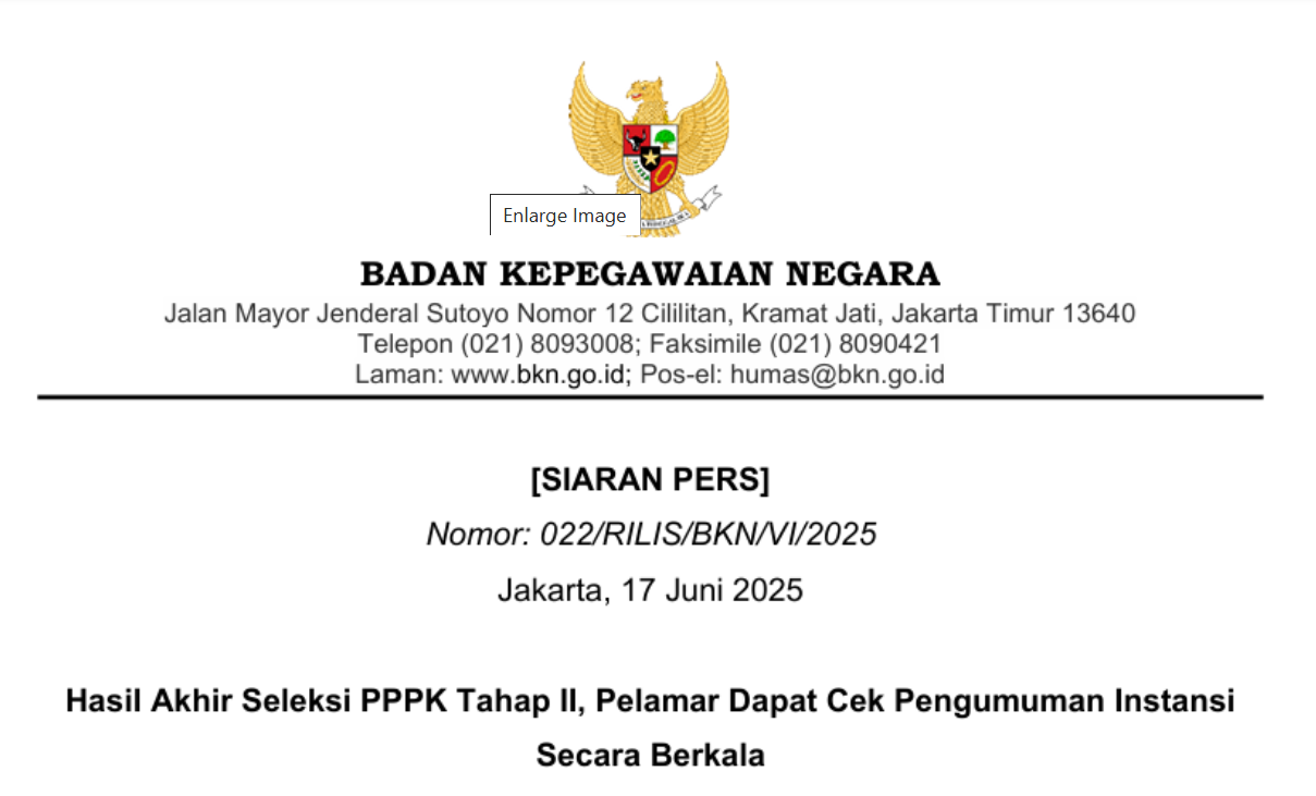 Hasil Akhir PPPK Tahap II Tahun 2024 Sudah Diumumkan