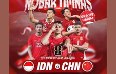 Jadwal dan Link Nonton Pertandingan Timnas Indonesia vs China