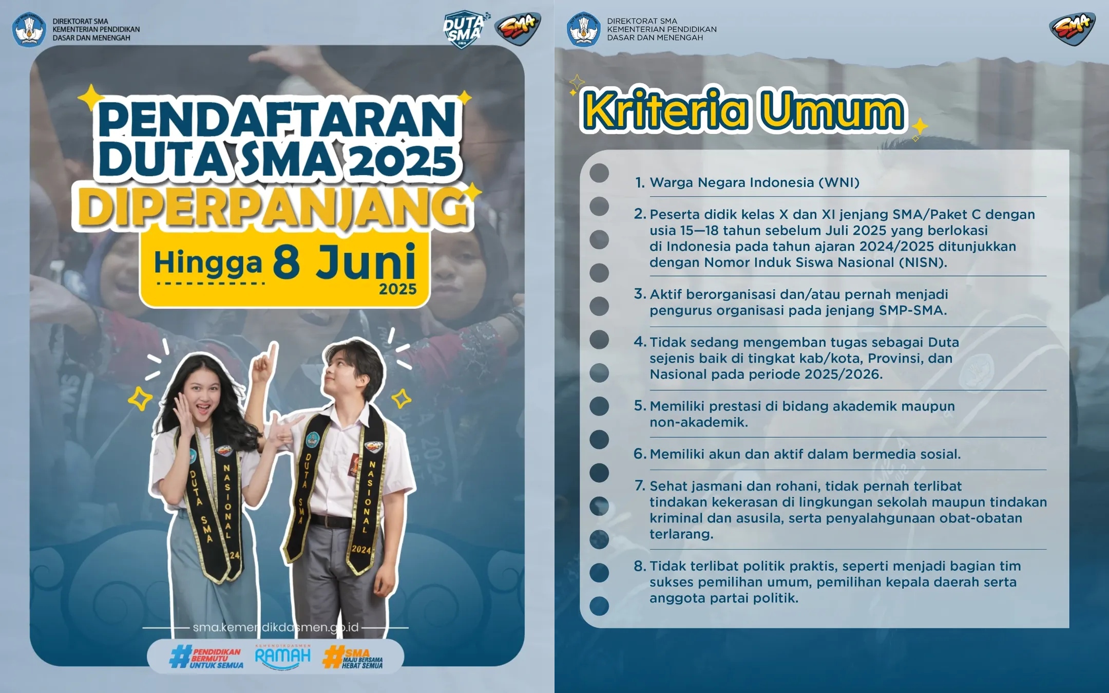 Tahapan dan Cara Daftar Duta SMA 2025