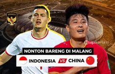 Lokasi Nobar Timnas Indonesia vs China di Malang