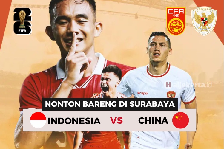 Lokasi Nobar Timnas Indonesia vs China di Surabaya