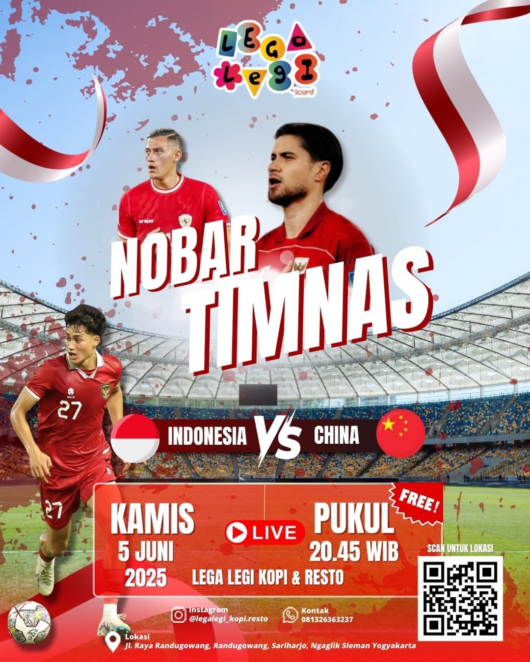 Tempat Nobar Timnas Indonesia vs China di Jogja, Kualifikasi Piala Dunia 2026 Group C 3 Tempat Nobar Timnas Indonesia vs China di Jogja