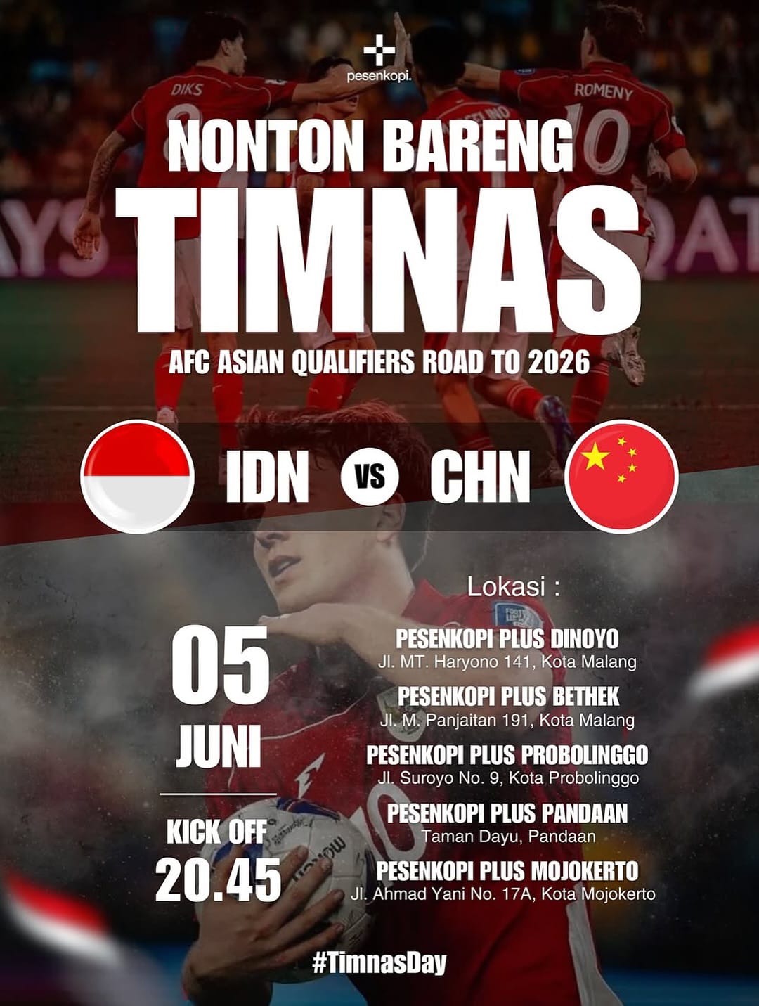 Lokasi Nobar Timnas Indonesia vs China di Malang, Tempatnya Asyik dan Seru 2 Lokasi Nobar Timnas Indonesia vs China di Malang