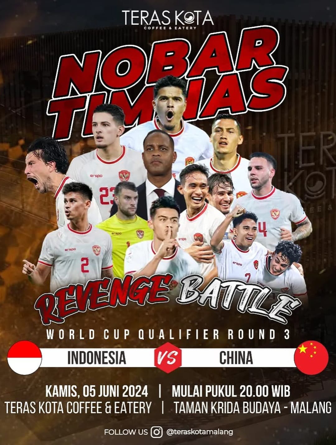 Lokasi Nobar Timnas Indonesia vs China di Malang, Tempatnya Asyik dan Seru 6 Lokasi Nobar Timnas Indonesia vs China di Malang