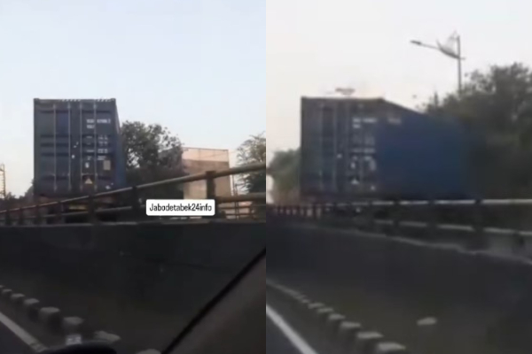 Truk Kontainer Mogok di Flyover Jembatan 3, Akses ke Grogol Lumpuh Total