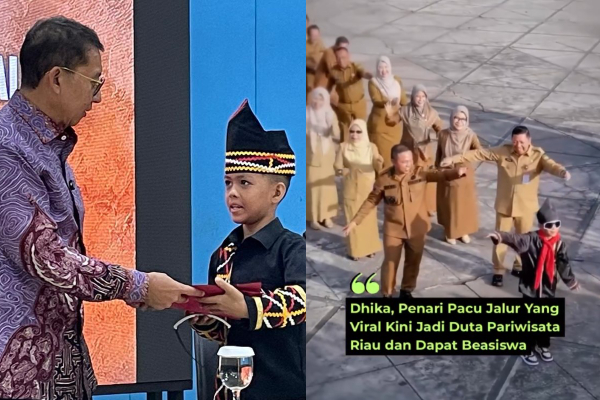 Dhika Penari Pacu Jalur Dapat Beasiswa dari Menbud, Viral Berkat Gaya Aura Farming