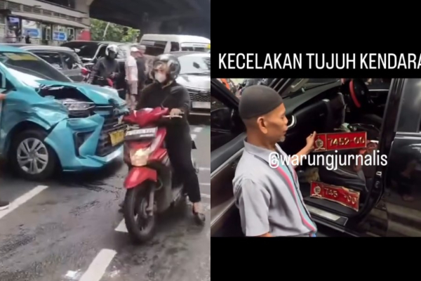 Ngeri! Mobil Fortuner Menabrak 7 Kendaraan di Jakarta Timur, Plat Mobil Pelaku Diduga Milik Aparat Negara