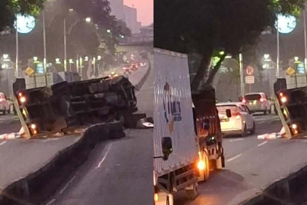 Truk Tabrak Separator Busway Dekat Halte Tebet Eco Park, TransJakarta koridor 9 Pinang Ranti-Pluit Dialihkan