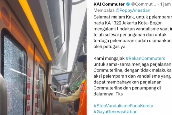 KRL Dilempar Batu di Bogor, Tak Beroperasi 3 Hari Gegara Kaca Pecah