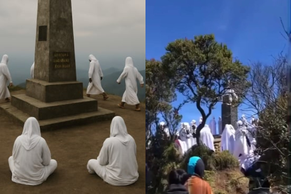 Rombongan Orang Jubah Putih Ritual di Gunung Lawu Viral, Aksi Mirip Tawaf Terekam Kamera Pendaki