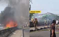Kebakaran Bangunan Liar di Dekat Perlintasan Kereta Stasiun Angke, Penyebab Masih Belum Diketahui