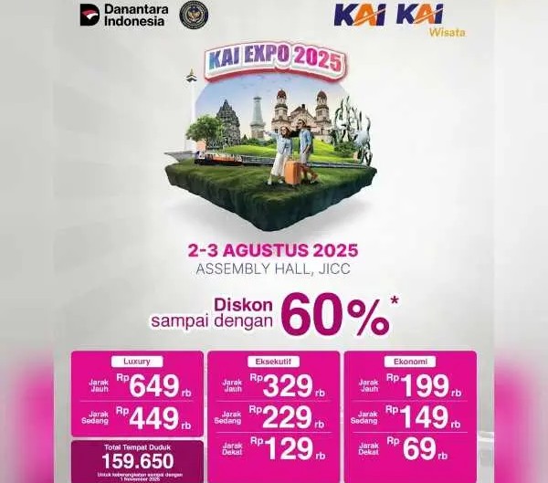 Diskon Tiket Kereta Api Hingga 60 Persen di KAI Expo 2025