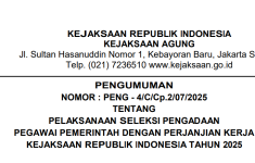 Kejaksaan RI Umumkan Seleksi Pengadaan PPPK Tahun 2025