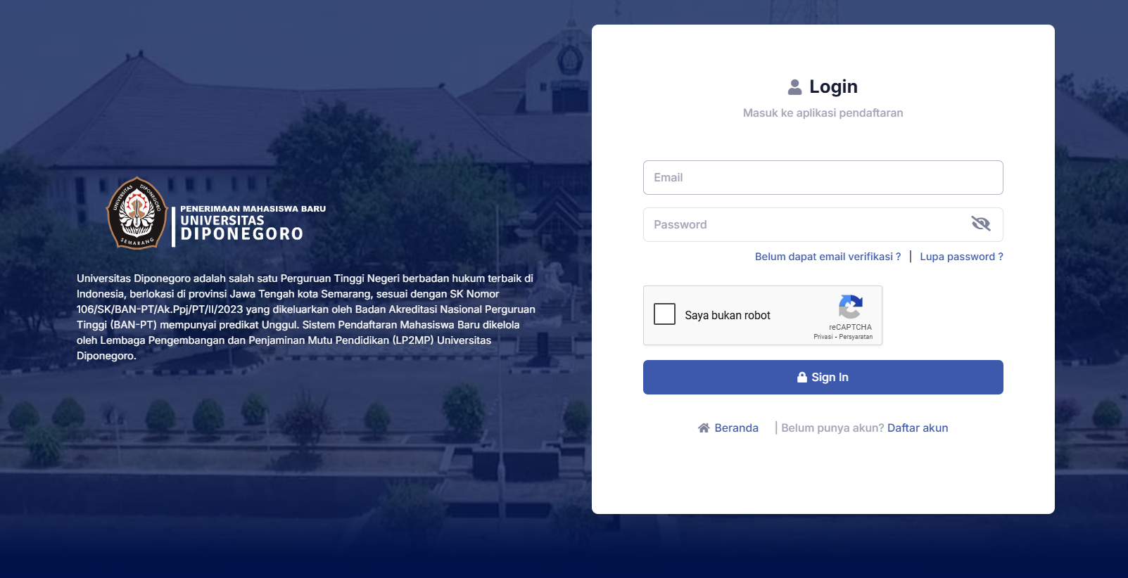Link Pengumuman Hasil Seleksi Mandiri Undip 2025