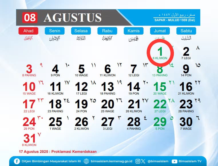 Apakah Tanggal 1 Agustus 2025 Hari Libur