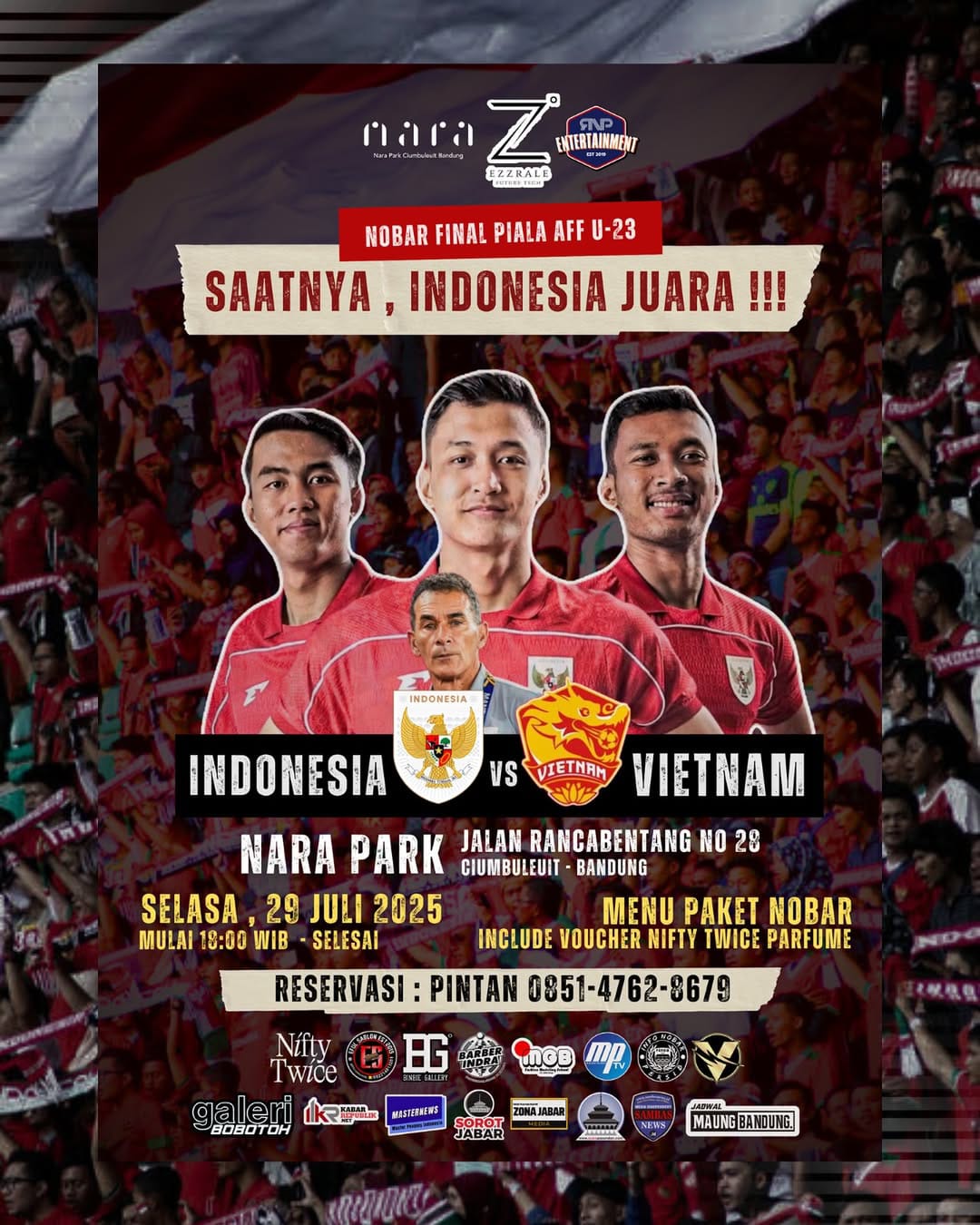 Tempat Nobar Timnas Indonesia vs Vietnam Final Piala AFF U23 2025 di Bandung, Suasana Dijamin Seru! 5 Tempat Nobar Timnas Indonesia vs Vietnam Final Piala AFF U23 2025 di Bandung