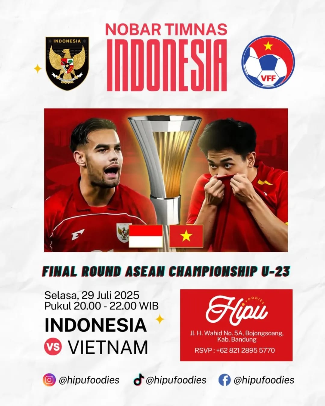 Tempat Nobar Timnas Indonesia vs Vietnam Final Piala AFF U23 2025 di Bandung, Suasana Dijamin Seru! 4 Tempat Nobar Timnas Indonesia vs Vietnam Final Piala AFF U23 2025 di Bandung