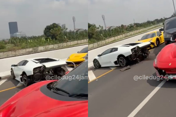 Lamborghini Kecelakaan di Tol Kunciran Gegara Ngebut Usai Ikuti Konvoi, Netizen: Padahal Bisa Patungan Beli Sirkuit!