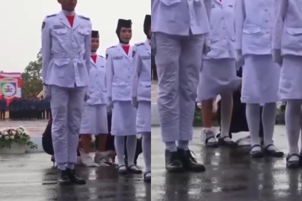 Sigap! Gegara Stocking Paskibraka Morowali Melorot, Panitia Sigap Gunting di Tengah Upacara HUT RI ke-80