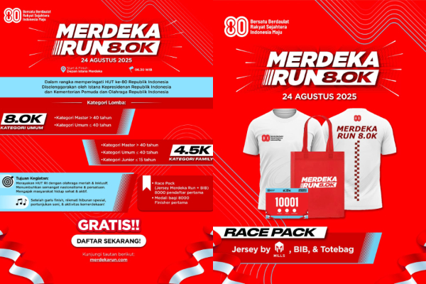 Gratis! Begini Cara Daftar Merdeka Run 8.0K Tanggal di Jakarta, Hadiah Ratusan Juta Rupiah Siap Menanti