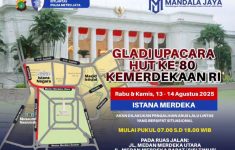 Rekayasa Lalin Gladi Upacara HUT RI ke 80 di Istana Merdeka, Berlaku 2 Hari!