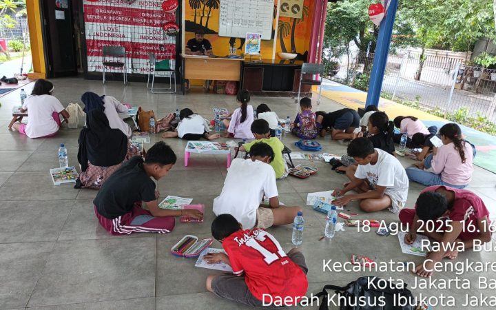 Dinas Kebudayaan Jakarta Barat Gelar Lomba Mewarnai di RPTRA Sugriwa Meriahkan HUT ke-80 RI