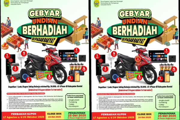 Wow! Pemkab Bantul Gelar Program Undian Berhadiah Khusus Berbelanja di Pasar Tradisional, 17 Agustus-24 Oktober 2025