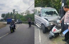 Mobil KPU Karangasem Bali Tabrak Pengendara Motor, Korban Alami Luka Serius Akibat Benturan Keras