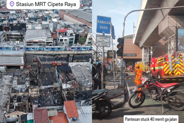 Kebakaran Ruko di Jalan Fatmawati Hanguskan 4 Bangunan, Stasiun MRT Cipete Raya Ditutup Sementara