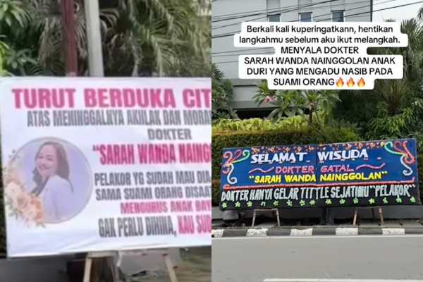 Papan Bunga Wisuda Dokter di Medan Viral: Dokter Hanya Gelar, Titel Sejatimu Pelakor! 2 Papan Bunga Wisuda Dokter di Medan Viral: Dokter Hanya Gelar, Titel Sejatimu Pelakor!