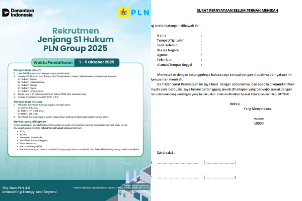 Syarat dan Cara Membuat Surat Keterangan Belum Menikah untuk Rekrutmen PLN 2025, Simak!