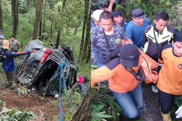 Daftar Nama Korban Kecelakaan Mobil Innova yang Jatuh ke Jurang di Pacet, 2 Orang Tewas di Tempat
