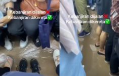 Penumpang KRL Tergenang Air