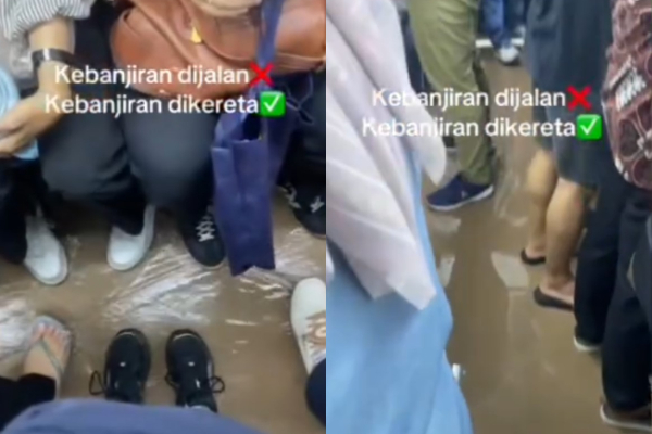 Penumpang KRL Tergenang Air