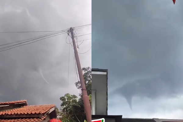 Puting Beliung di Bojonggede Menggulung di Atas Permukiman, Warga Panik: Bagian Atas Berputar!