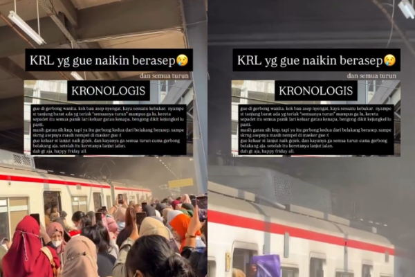 Viral! Asap dari Gerbong KRL di Stasiun Tanjung Barat Bikin Penumpang Berhamburan