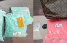 Barang bukti ekstasi dari kurir narkoba yang kecelakaan di tol Lampung disita polisi.