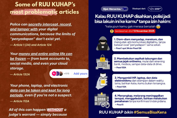 Darurat RUU KUHP Viral di Instagram, Netizen Ramai Pertanyakan Penangkapan Tanpa Surat Perintah