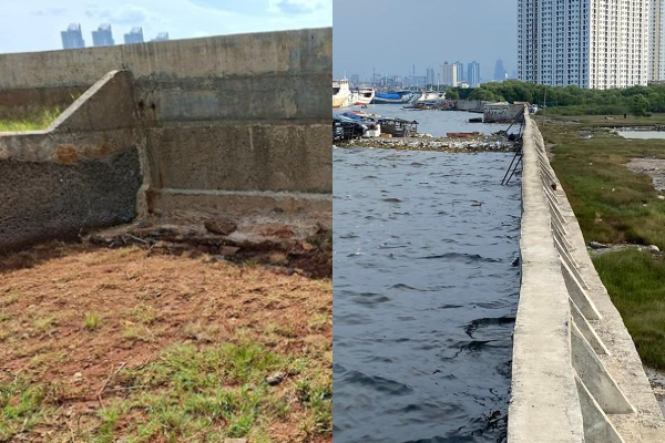 Kondisi Terbaru Tanggul Pantai Mutiara Jakut, Potensi Banjir Rob Rendam Ratusan Rumah