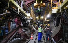 Terowongan bertingkat CP202 MRT Jakarta. (Source: Antara)