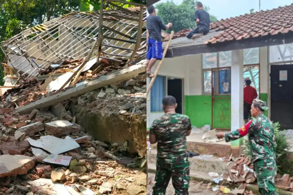 Atap SD di Bogor Rusak Gegara Angin Kencang, 4 Ruangan Kelas Tak Bisa Digunakan