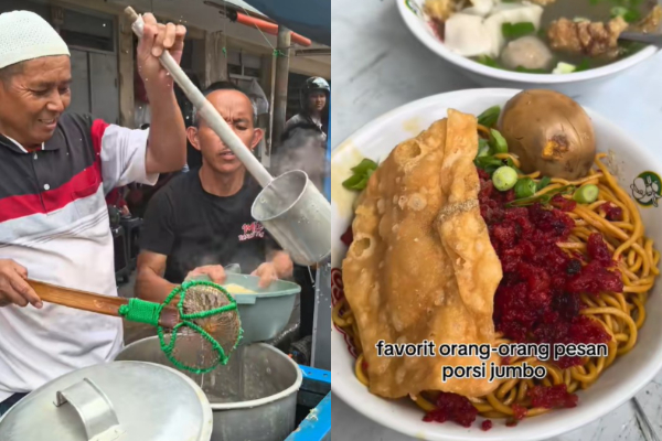 Viral! Penjual Mie Babi di Bandung Pakai Peci Bikin Heboh, Netizen: Mie Babi yang Jual Pak Haji