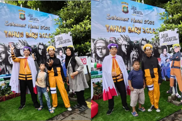 Polisi Gunakan Kostum Naruto di Kota Tua