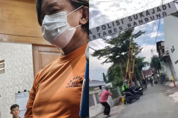 Pria Berjaket Ojol Penembak Lansia di Asrama Polisi Bandung