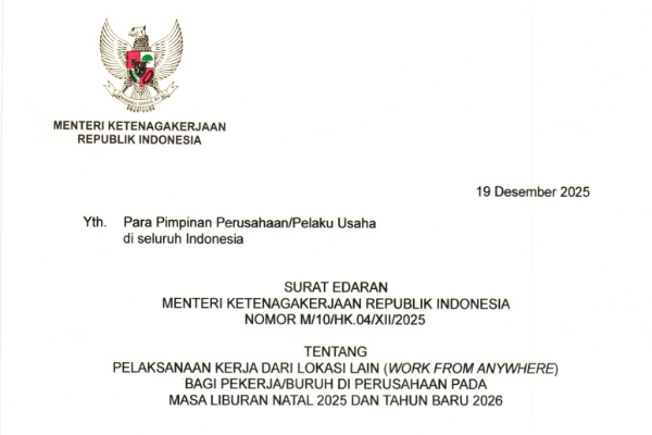 Link Download Surat Edaran WFA 29-31 Desember 2025 Resmi Dirilis, Khusus ASN, Ini Aturannya!