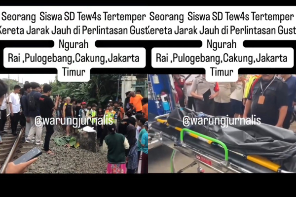 Siswa SD Tertemper Kereta Api di Cakung Saat Menyeberang, Korban Tewas di Lokasi
