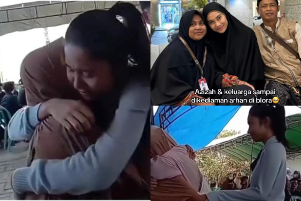 Penampilan Azizah Salsha Saat Takziyah di Pemakaman Ayah Pratama Arhan