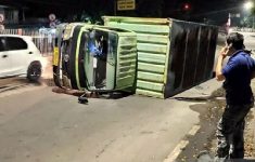 Ilustrasi bus terguling. (Source: Antara)